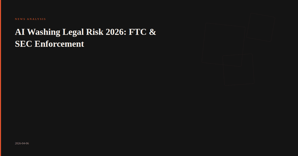 News Analysis: AI Washing Legal Risk 2026: FTC & SEC Enforcement